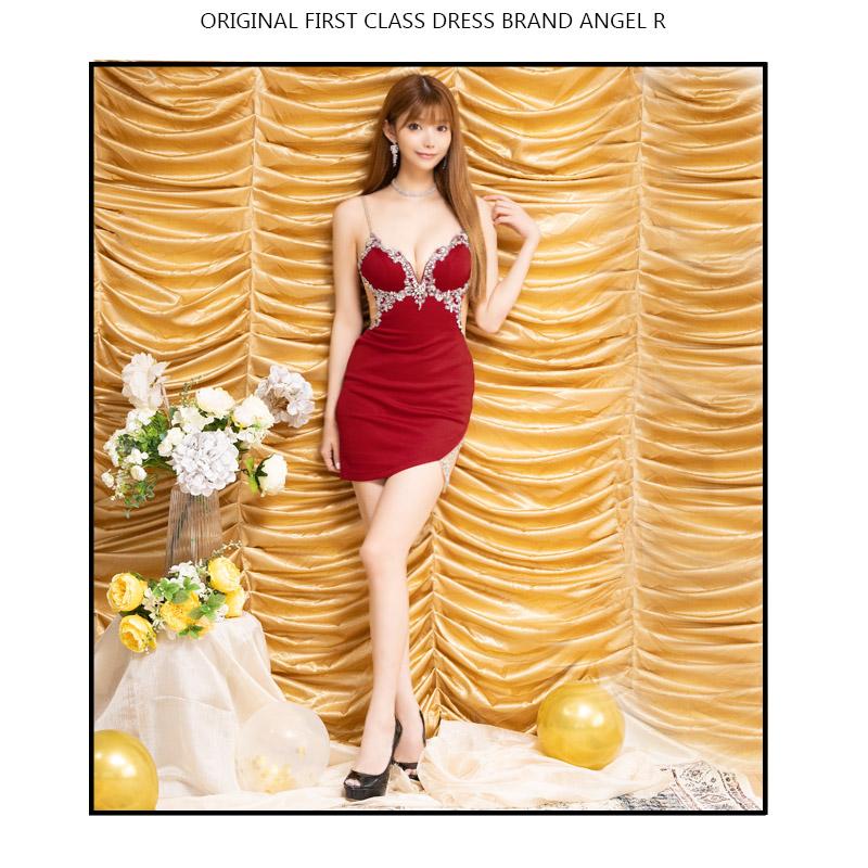 エンジェルアール フラワービジューキャミタイトミニドレス