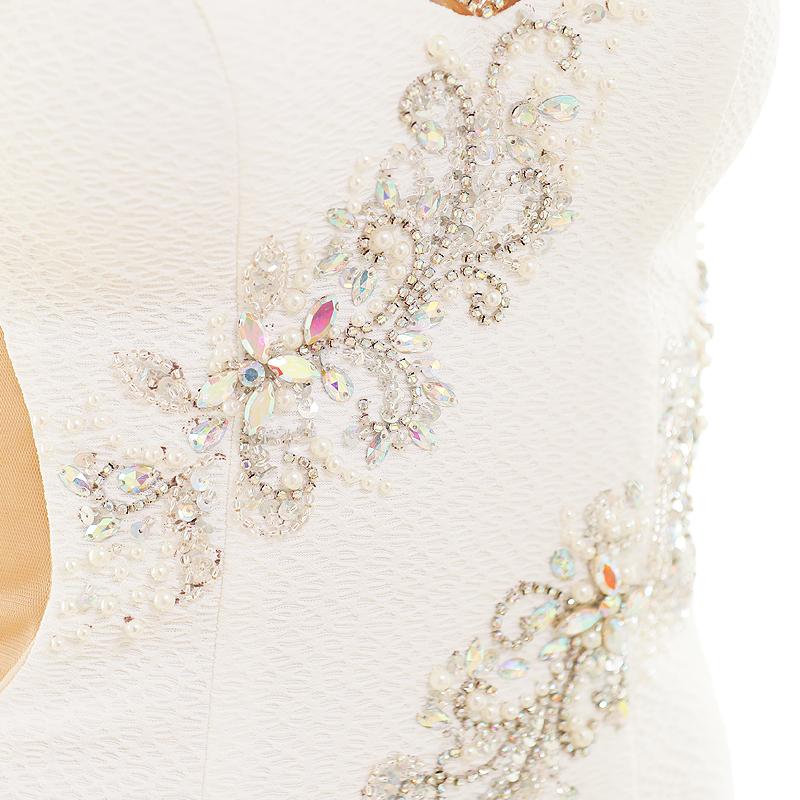 【取り寄せ商品】Angel-R エンジェルアール 高級 アシンメトリーバスト ラインビジュー 刺繍パール キャミソール くびれ スリット タイト ミニドレスの画像