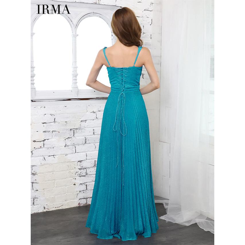 【即日発送】IRMA イルマ キャバドレス ロングドレス ビジュー ノースリーブ プリーツ フレア Aライン ロング ドレス 高級 送料無料の画像