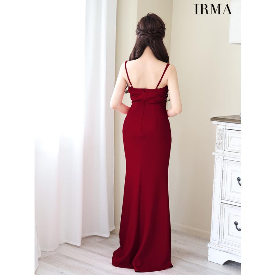 【取り寄せ商品】IRMA イルマ キャバドレス 高級 ワンカラー ジップ ノースリーブ スリット タイト ロングドレスの画像