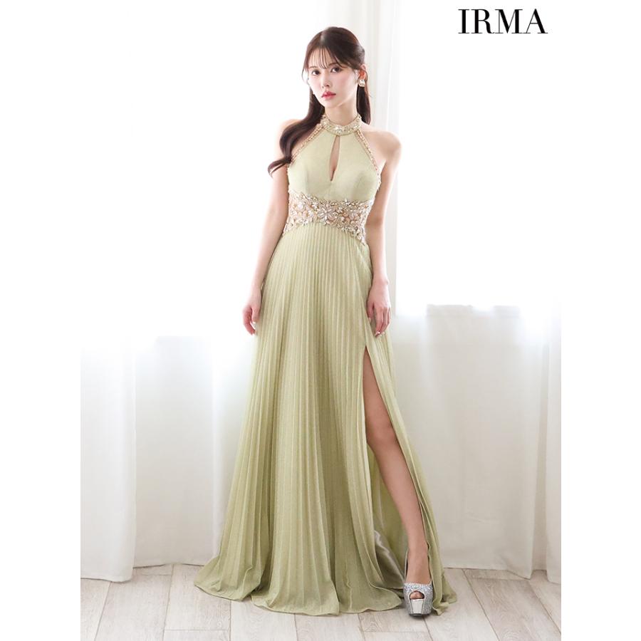 【即日発送】IRMA イルマ キャバドレス 高級 ホルターネック ビジュー スリット Aライン ロングドレスの画像