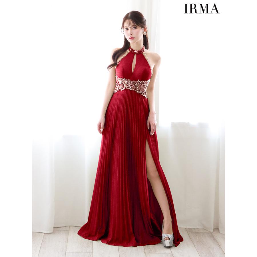 【即日発送】IRMA イルマ キャバドレス 高級 ホルターネック ビジュー スリット Aライン ロングドレスの画像