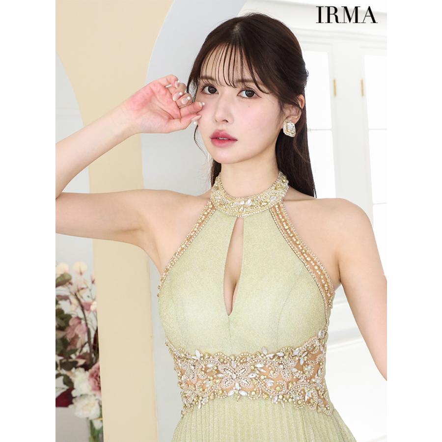 【即日発送】IRMA イルマ キャバドレス 高級 ホルターネック ビジュー スリット Aライン ロングドレスの画像
