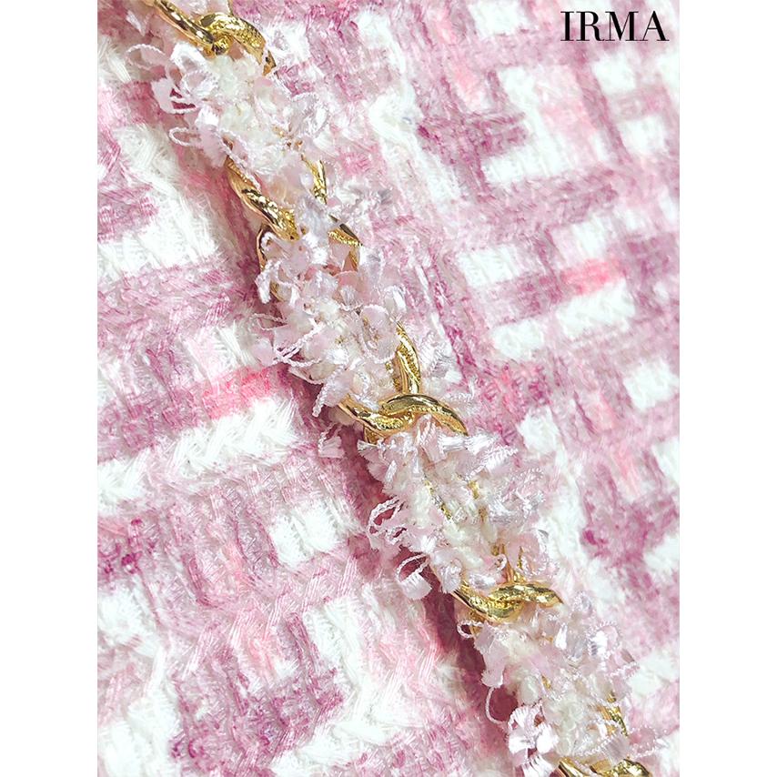 【取り寄せ商品】IRMA イルマ キャバドレス ミニ ツイード ペプラム セクシー キャミ タイト ミニドレス 送料無料の画像