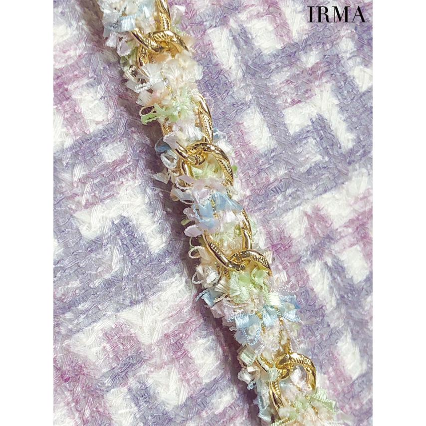 【取り寄せ商品】IRMA イルマ キャバドレス ミニ ツイード ペプラム セクシー キャミ タイト ミニドレス 送料無料の画像