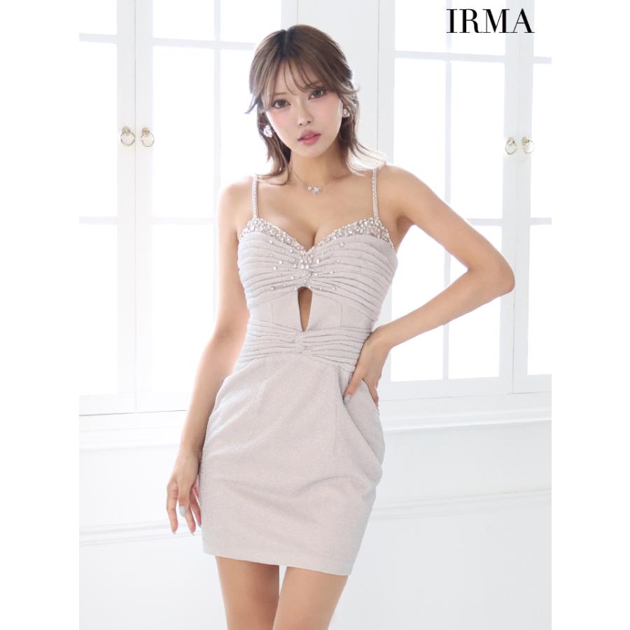 【即日発送】IRMA イルマ キャバドレス キャミソール バストカット ビジュー ラメニット セクシー タイトミニドレスの画像
