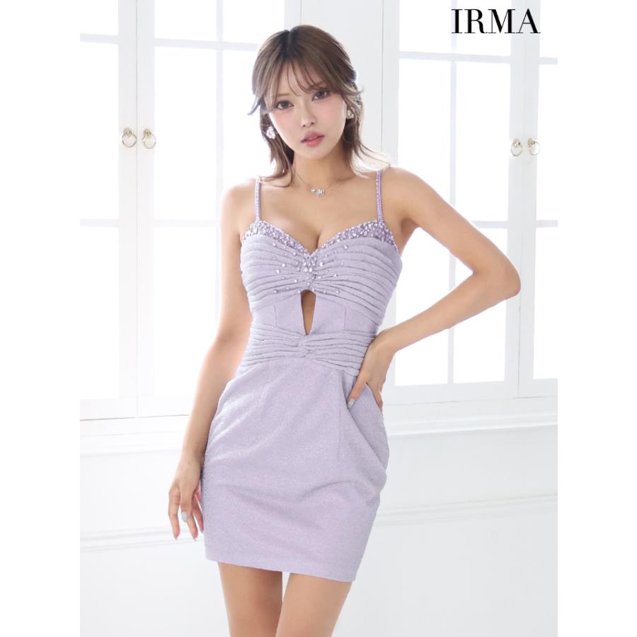 【即日発送】IRMA イルマ キャバドレス キャミソール バストカット ビジュー ラメニット セクシー タイトミニドレスの画像