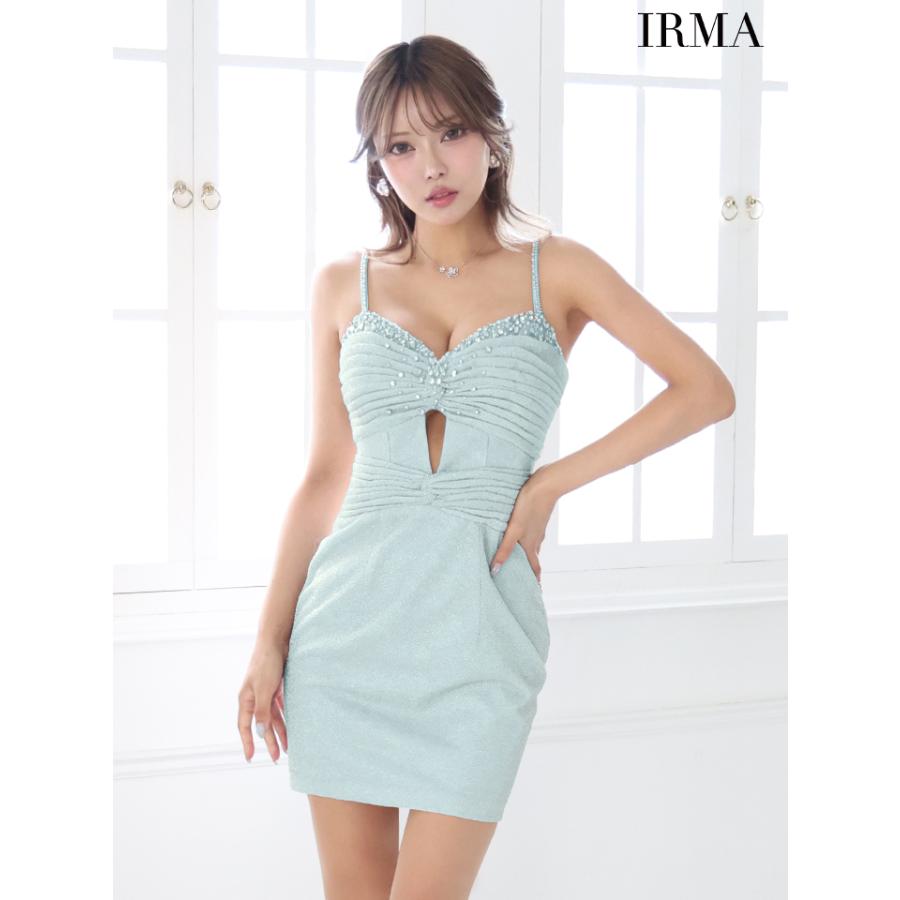 【即日発送】IRMA イルマ キャバドレス キャミソール バストカット ビジュー ラメニット セクシー タイトミニドレスの画像