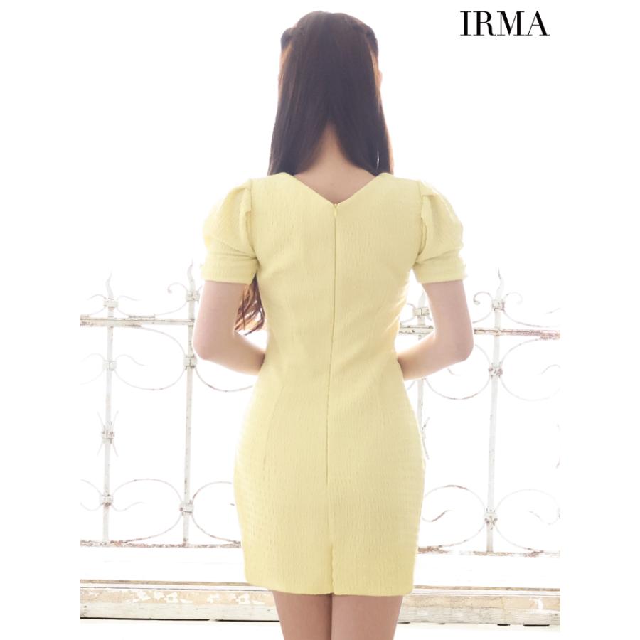 【即日発送】IRMA イルマ キャバドレス ミニ 半袖 ゴールドチェーン バストカット ワンカラー 谷間魅せ タイトミニドレス_9