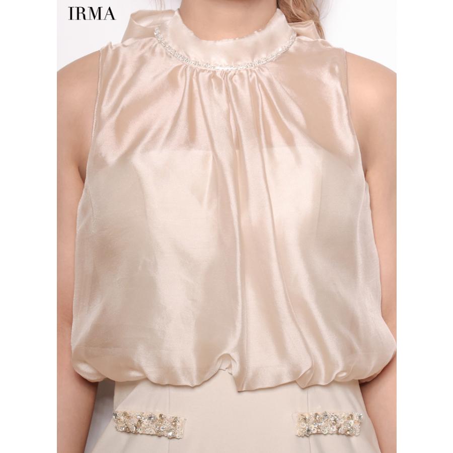 【取り寄せ商品】IRMA イルマ キャバドレス ブランド タイトミニドレス ノースリーブ オーガンジー ビジュー フェイクポケット_11