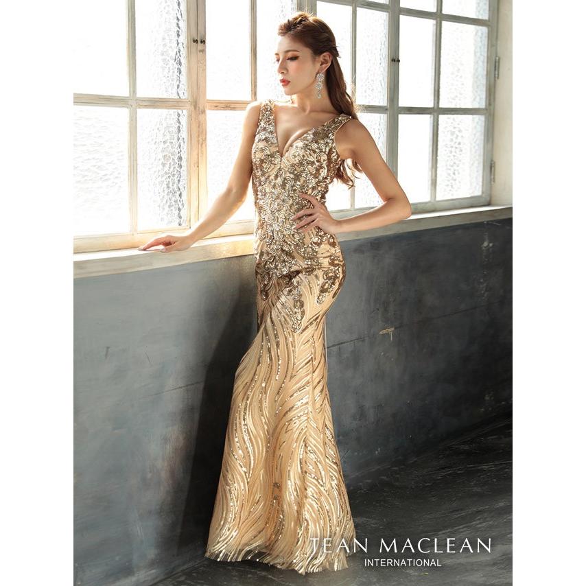 JEANMACLEAN ジャンマクレーン ドレス ロングマーメイド ゴールド JEAN MACLEAN/ジャンマクレーン】 マーメイド/ ワンカラー