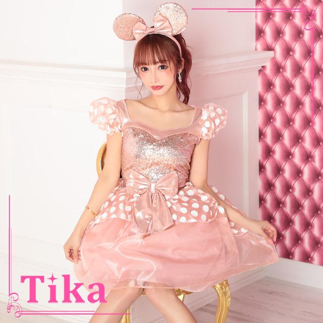 コスプレ 衣装 2点set スパンコール ピンク ミニーマウス コスチュームセット La Hwn ドレスショップ Tika 通販 Yahoo ショッピング