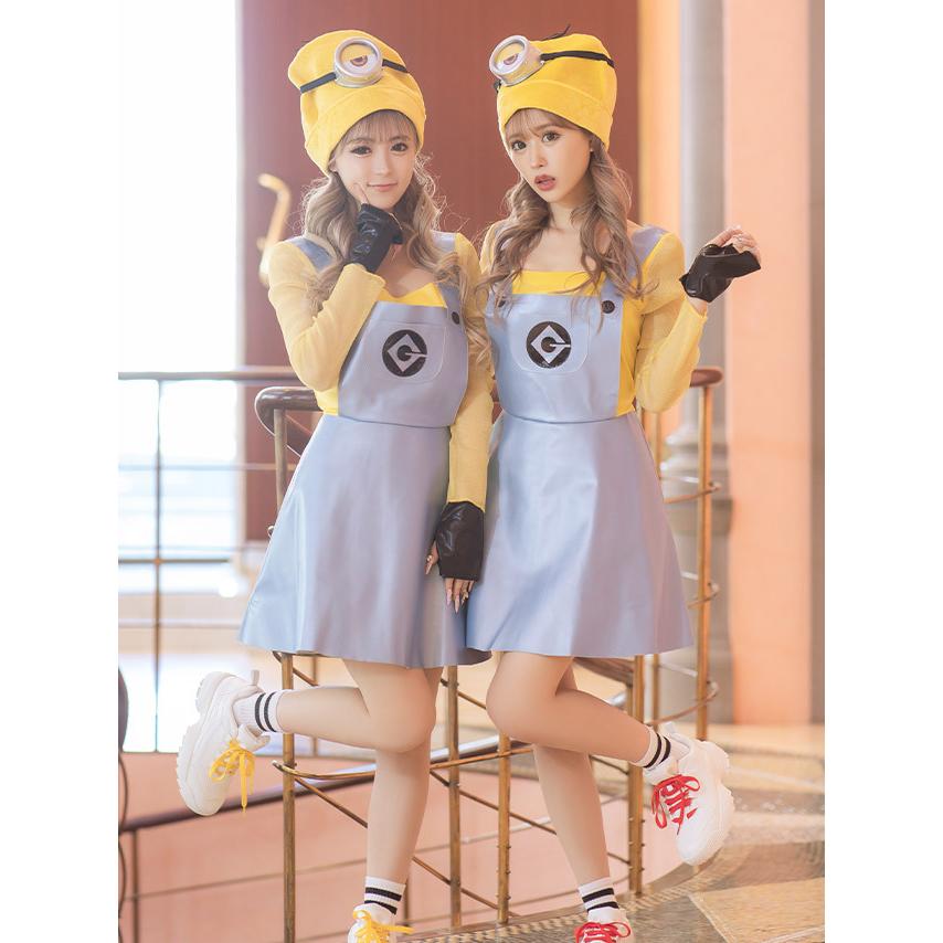 ハロウィン コスプレ かわいい お化けの日 ミニオンズ コスプレ衣装 ミニオン キャバ嬢 楽器 手芸 コレクション 衣装 セット コスチューム 仮装 ペア レディース かわいい お揃い 帽子 Tika ヤフーショッピング店 キャラクター アニメ La Hwn 新品 超特価