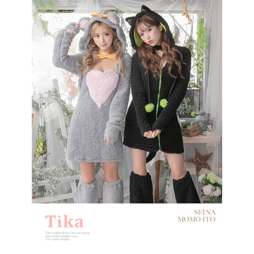 Tika ハロウィン 猫 ネズミ 着ぐるみ 風 コスプレ 大人 セクシー Tika ハロウィン 猫 ネズミ 着ぐるみ 風 コスプレ 大人 セクシー