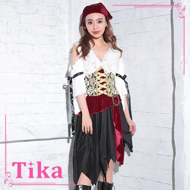 コスプレ 衣装 ハロウィン レディース 19 女海賊 可愛い Tika 2set パイレーツ コスチュームセット ミックス S ワンピース ヘッドスカーフ La Hw ドレスショップ Tika 通販 Yahoo ショッピング