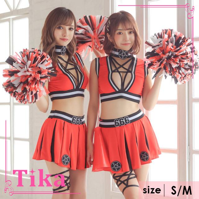 Tika コスプレ 衣装 チアガール ポンポン セクシー ユニフォーム Tika コスプレ 衣装 チアガール ポンポン セクシー ユニフォーム