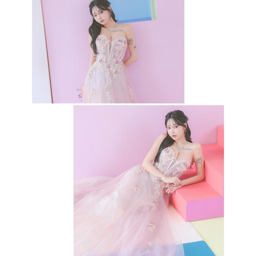 Tika キャバドレス コルセットベアカラース パンコール フラワー Tika キャバドレス コルセットベアカラース パンコール フラワー