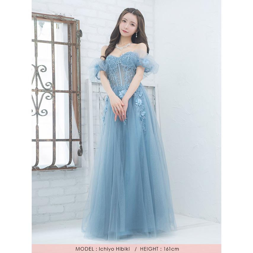 tika 刺繍ビジューロングドレス Tika キャバドレス ロング 刺繍 ビジュー シアー キャミ ロング