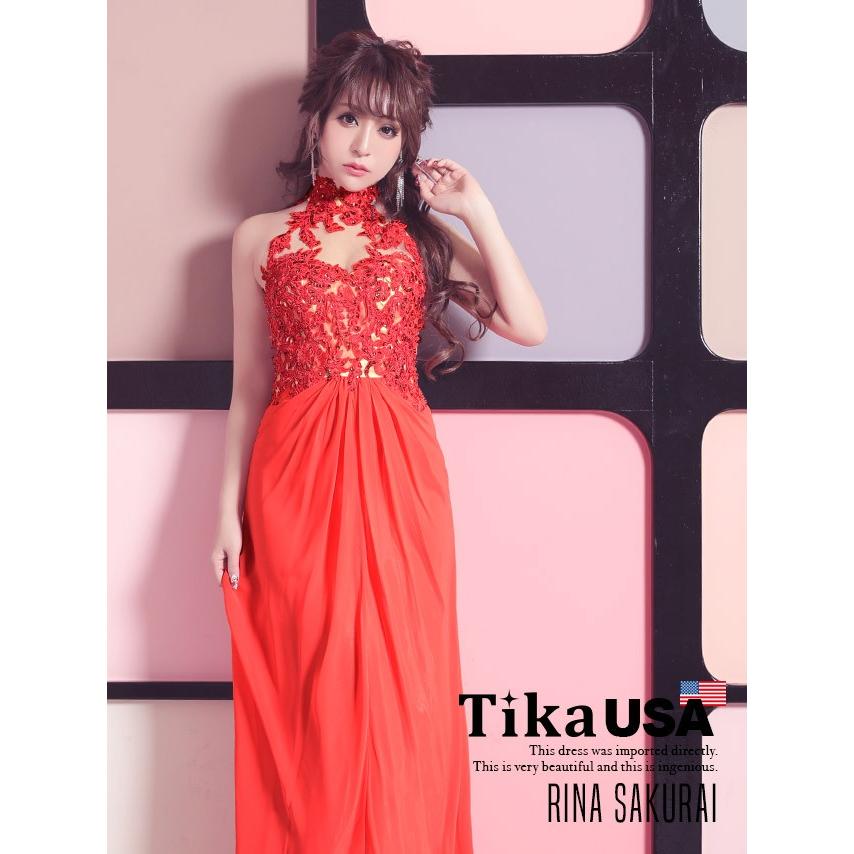キャバクラドレス キャバドレス キャバ ドレス ロング キャバ嬢 Tika Usa L Aインポートドレス ホルターネック フラワー 刺繍 ビジュー スレンダー ロングドレス La Ldl1377 ドレスショップ Tika 通販 Yahoo ショッピング