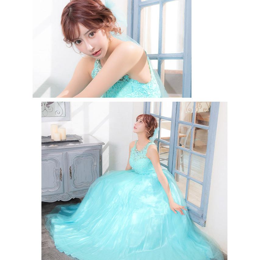 Tika ロングドレス アクア S Tika ロングドレス 白 黒 大きいサイズ キャバドレス ロング