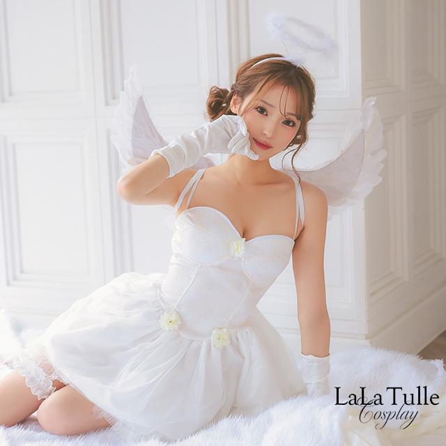 ハロウィン 天使 コスプレ かわいい 羽付きフレアスカート