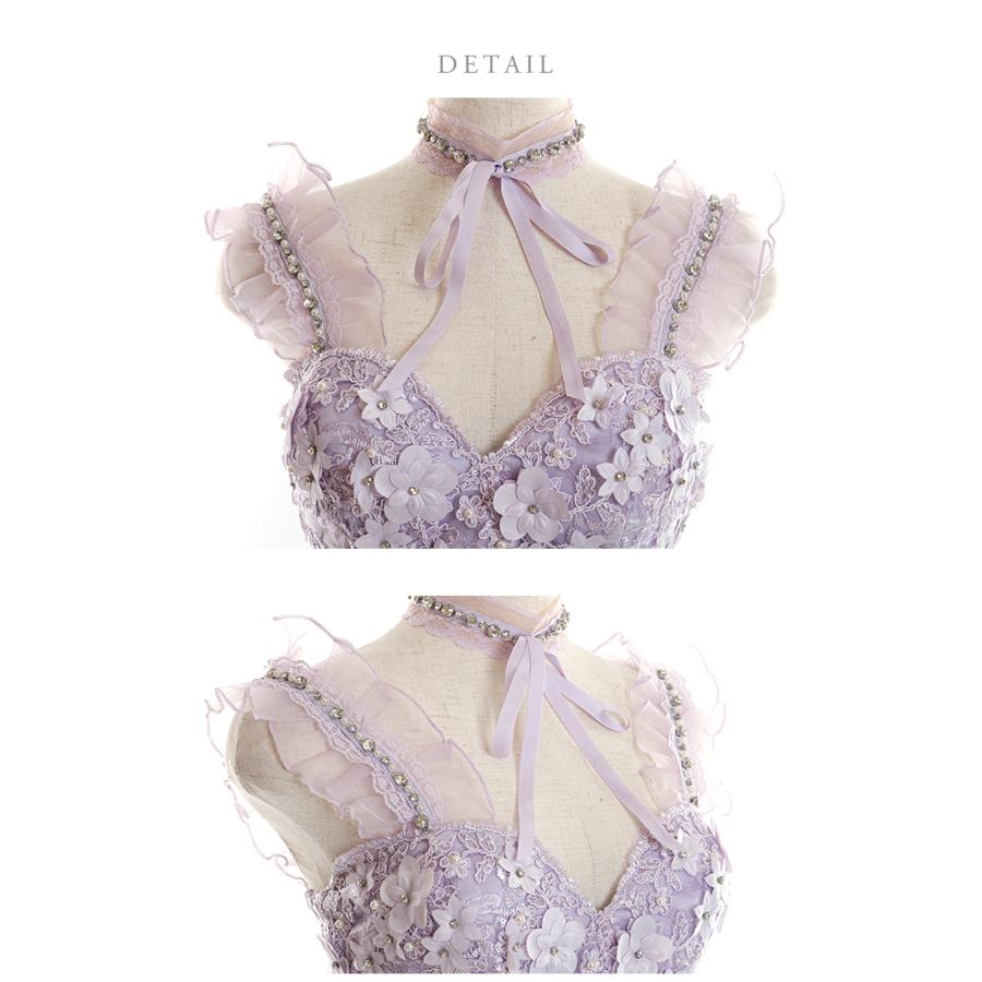 ROBEdeFLEURS ローブドフルール サテン フリル タイトミニ ガーリードレス ラベンダー ホワイト ピンク ブルー XS S M L 送料無料 サテン