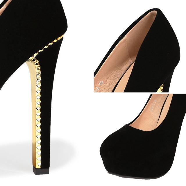 Tika パンプス キャバ ヒール ブラック 13.5cmヒール 黒