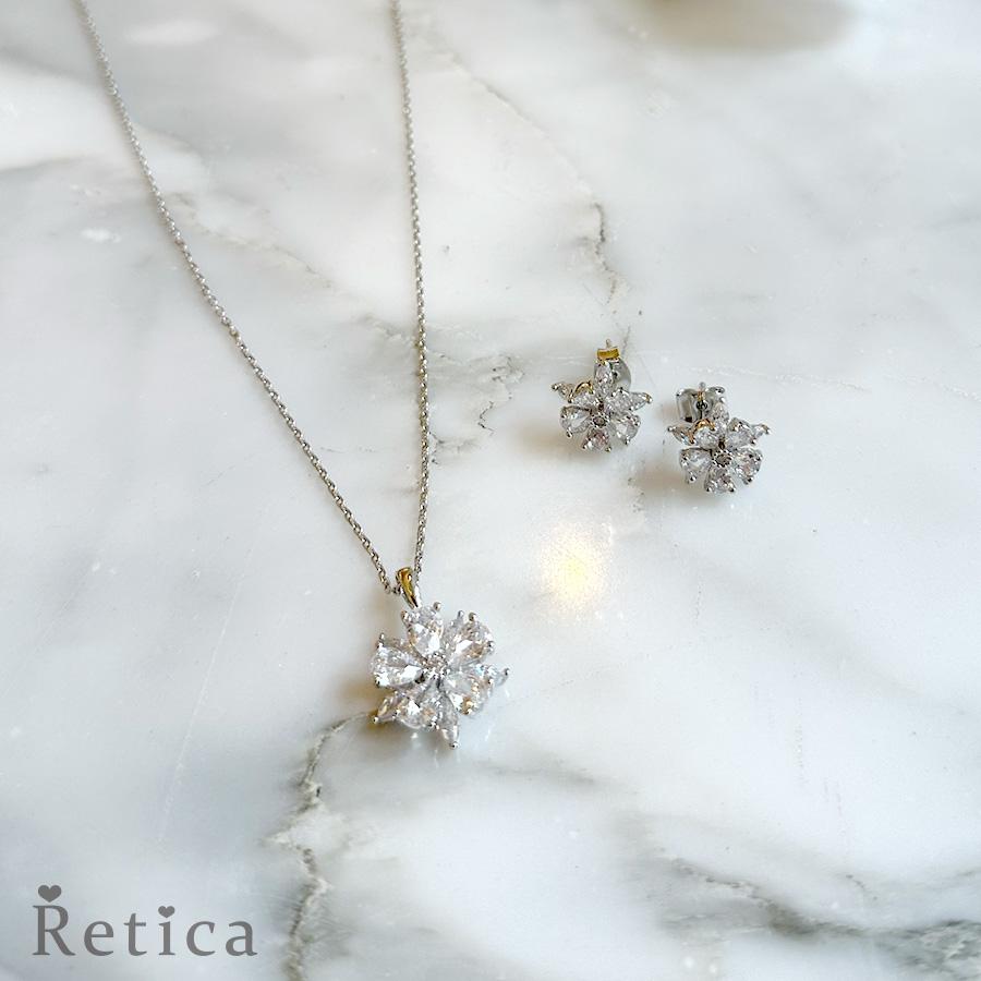 Retica アクセサリー セットアクセサリー フラワーモチーフ シルバー 