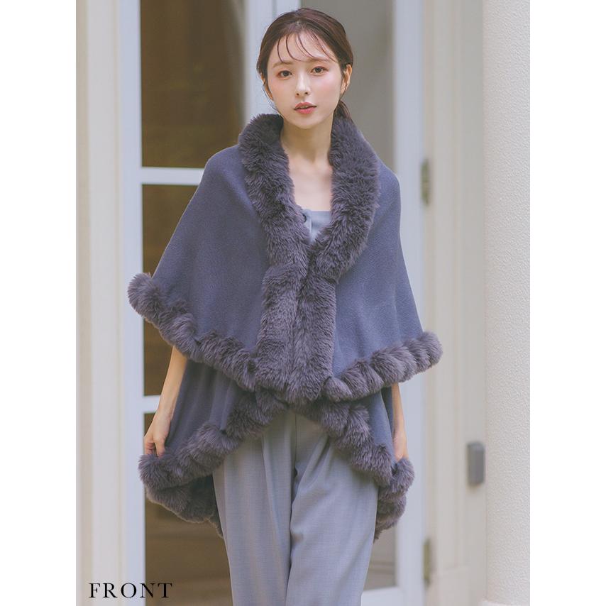 贅沢 高級 PELESSIMO パリ ラビットファー ポンチョ 羽織もの ⑦ 贅沢 PELESSIMO パリ ラビットファー ポンチョ 羽織もの ⑦