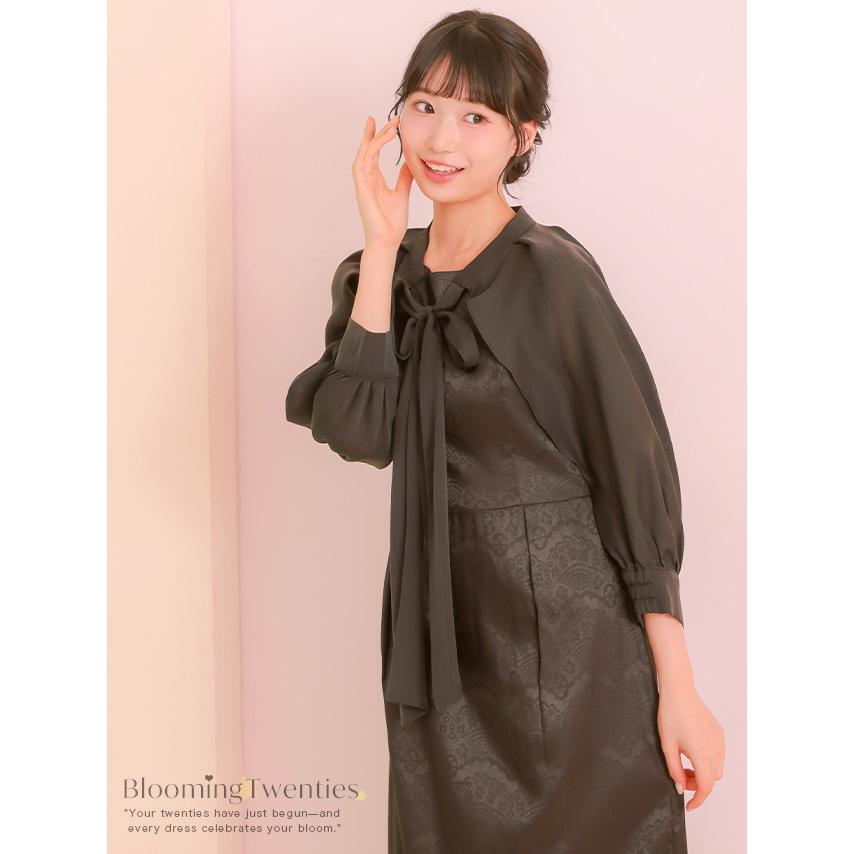 パーティードレス 結婚式 ドレス 20代 パフスリーブ ボレロ 2wayワンピース ドレスセット 大きいサイズ 成人式 ロングドレス 女子会 二次会_4