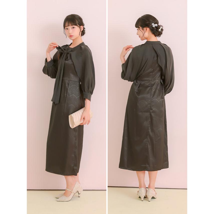 パーティードレス 結婚式 ドレス 20代 パフスリーブ ボレロ 2wayワンピース ドレスセット 大きいサイズ 成人式 ロングドレス 女子会 二次会_8