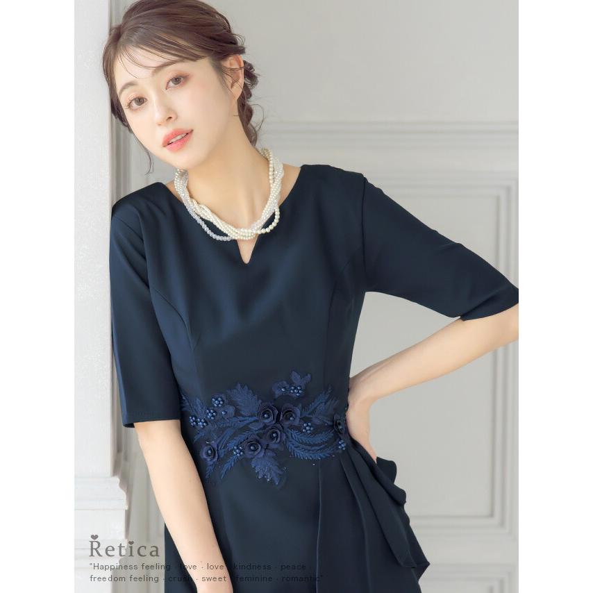 Retica パーティードレス 大きいサイズ 結婚式 ワンピース 膝丈 Retica パーティードレス 大きいサイズ 結婚式 ワンピース 膝丈