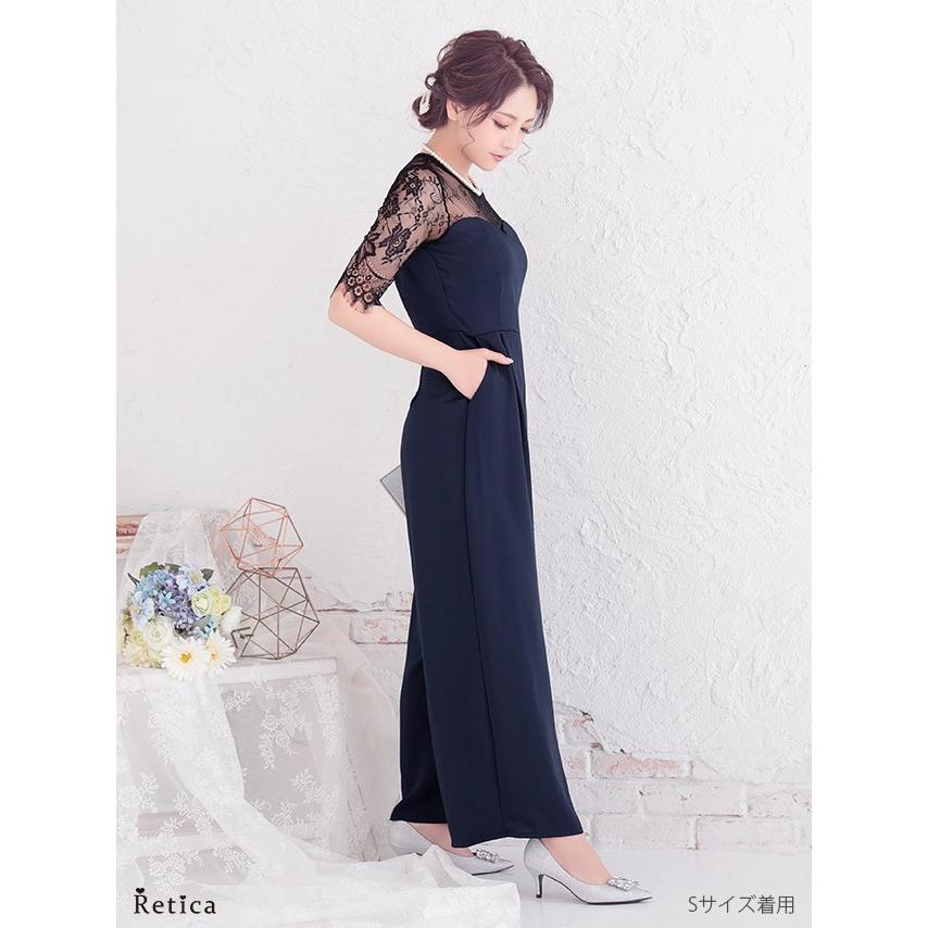パーティードレス パンツドレス 袖あり コーデ かっこいい 可愛い 演奏会 結婚式 Retica レティカ 袖レース パンツスタイル ドレス 安い 格安 激安 通販 Rt Pt6510 ドレスショップ Tika 通販 Yahoo ショッピング