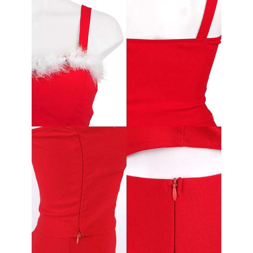 Tika（ティカ） サンタコスプレ 衣装 キャバ サンタドレス 赤 白 2点