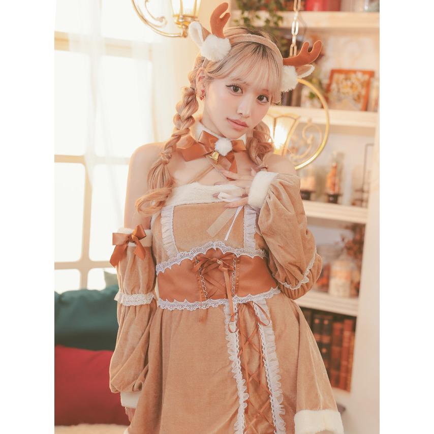 Tika（ティカ） サンタコスプレ 衣装 トナカイ キャメル ミニ