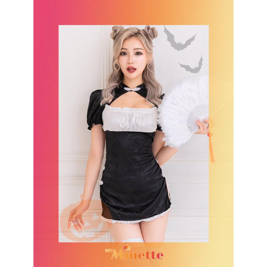 韓国 チャイナドレス コスプレ ハロウィン ミニ ワンピース 仮装 myMinette コスプレ チャイナドレス ミニ マイクロミニ