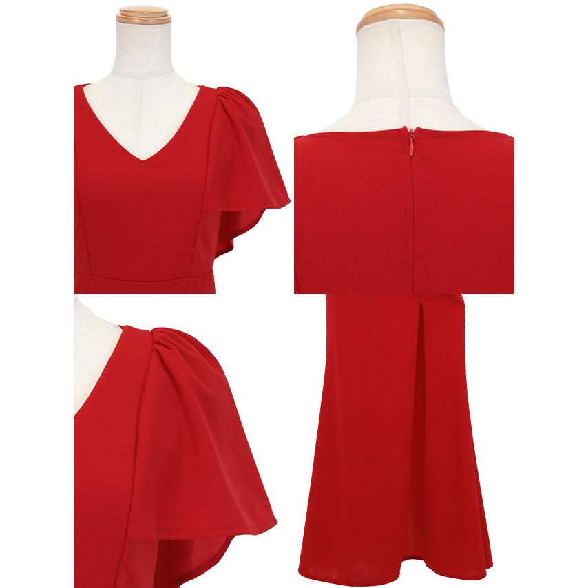 ロングドレス 演奏会 半袖 スリット キャバ ドレス レッド ブラック 大きいサイズ セクシー キャバワンピ ワンピース 黒 赤 大人 キャバドレス | myMinette | 09