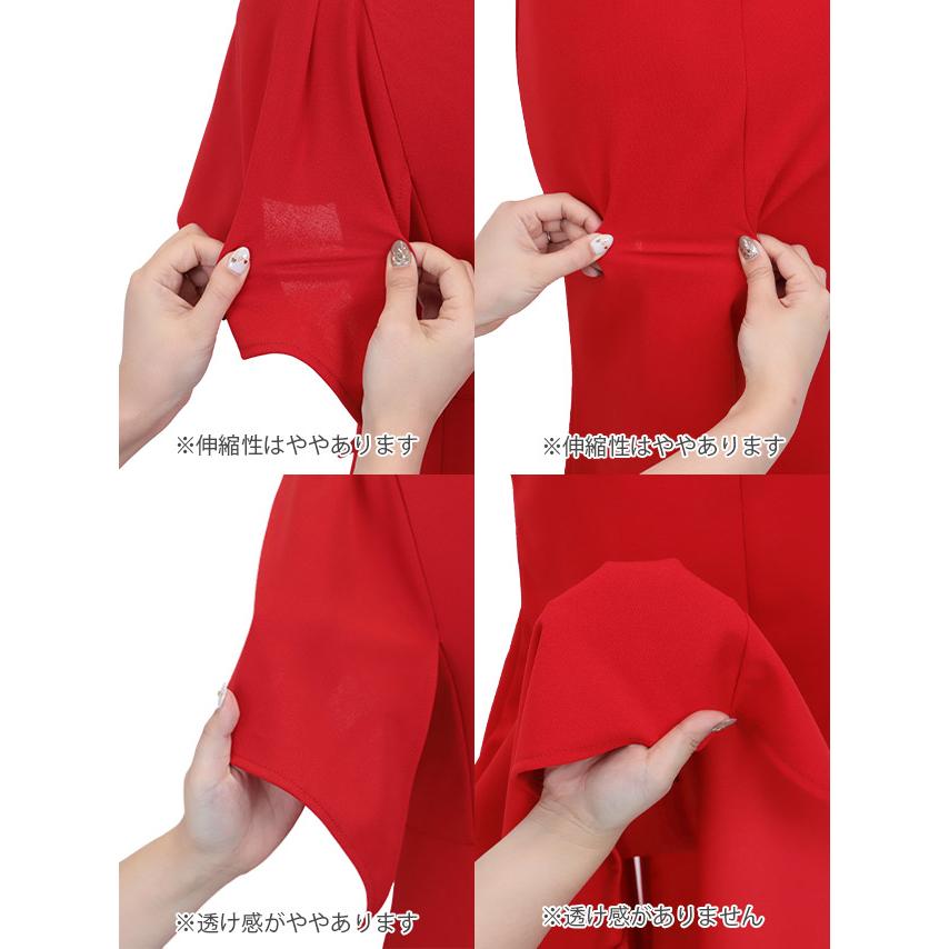 ロングドレス 演奏会 半袖 スリット キャバ ドレス レッド ブラック 大きいサイズ セクシー キャバワンピ ワンピース 黒 赤 大人 キャバドレス | myMinette | 10