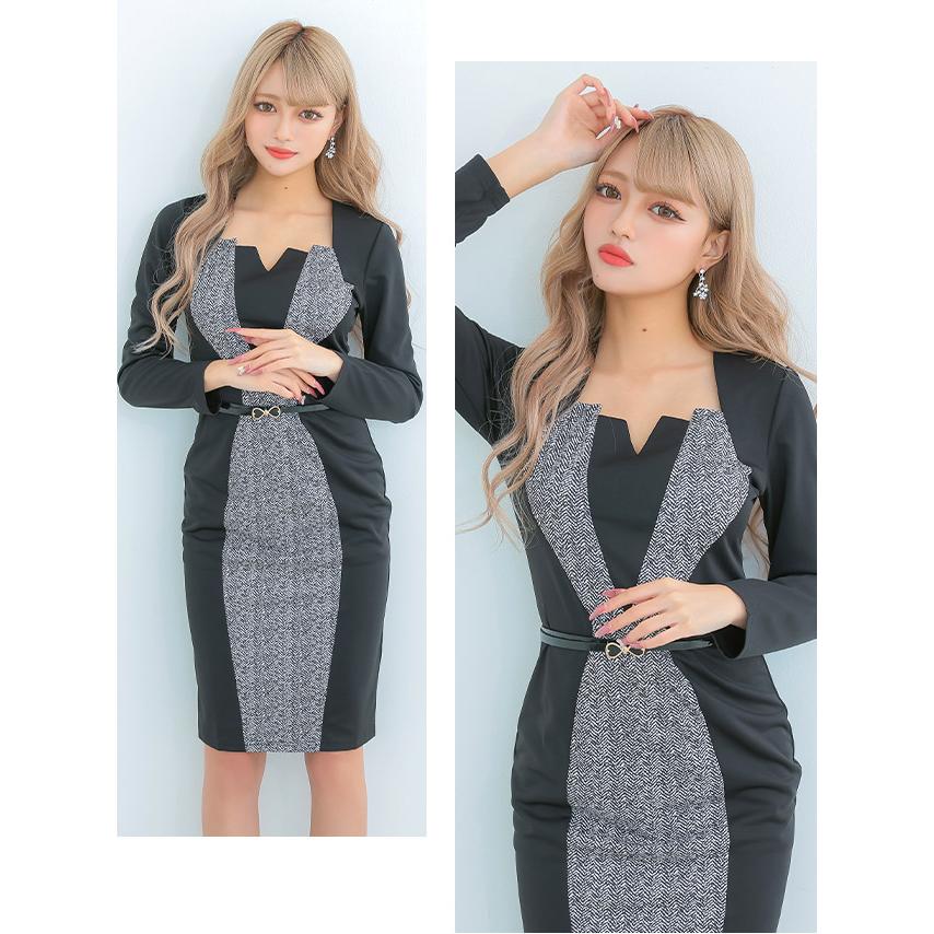 myMinette キャバドレス キャバ ドレス 大きいサイズ 長袖 袖