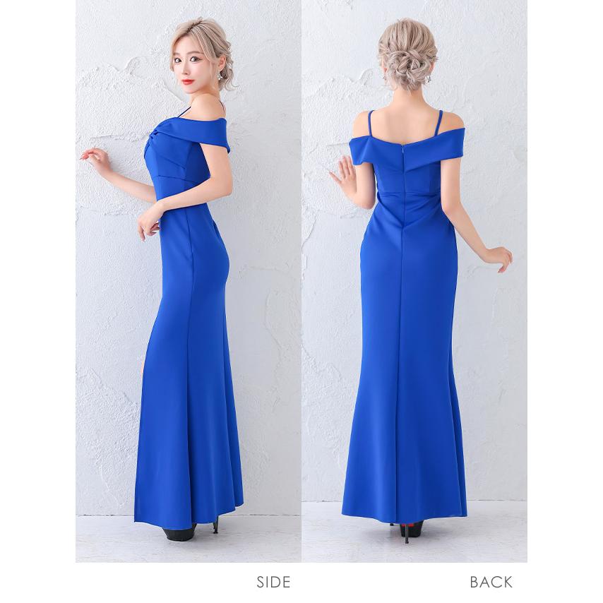 キャバドレス 安い オフショルダー フレア タイト ロングドレス プチプラ キャミソール スリット aライン | myMinette | 20