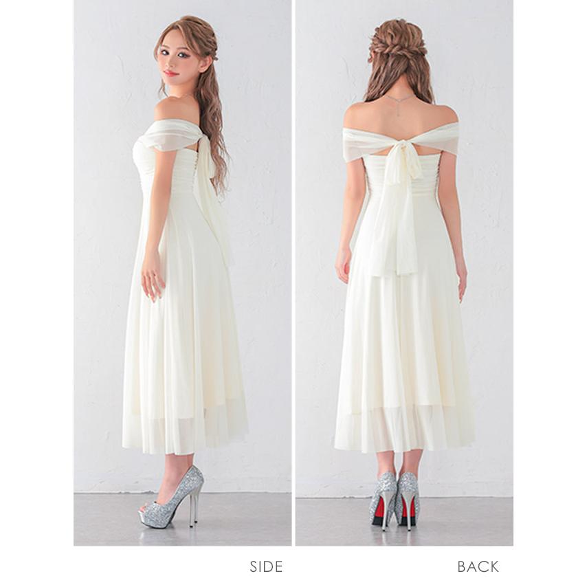 キャバドレス 安い オフショルダー フレア タイト ロングドレス プチプラ キャミソール スリット aライン | myMinette | 23