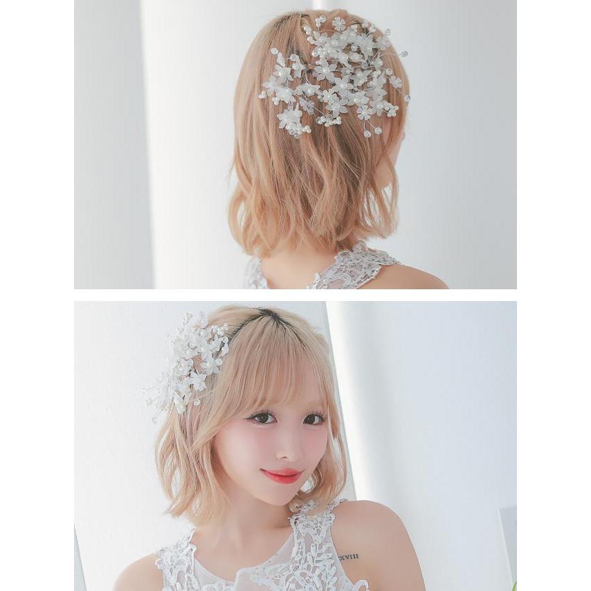 Tika ヘアーアクセサリー 髪飾り ティカ クリアホワイトフラワー