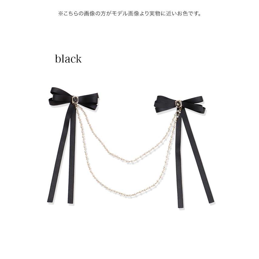 黒リボン　ヘアアクセ フリルが可愛い♡ステッチ&ギンガムチェックリボンのヘアアクセ