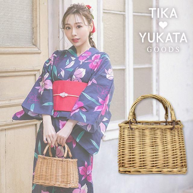 Tika カゴバック かごバッグ ショルダー 籠バッグ ブラウン