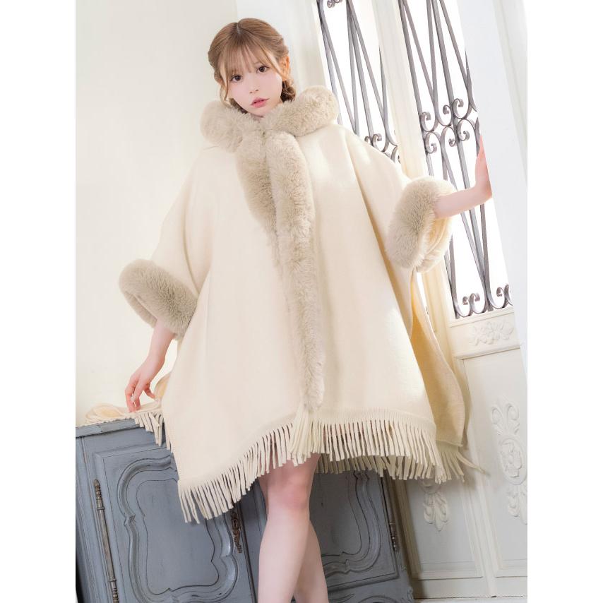 Tika キャバボレロ フード付き ふわふわ フェイク ファー