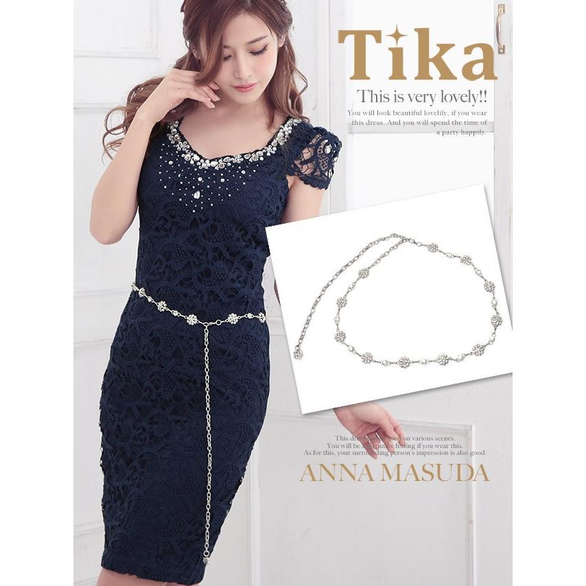 ベルト おしゃれベルト Tika ティカ ビジューフラワーチェーンベルト フラワーモチーフ キャバ嬢 結婚式 二次会 パーティードレス チェーンベルト 通販 激安 Tk Bt105 ドレスショップ Tika 通販 Yahoo ショッピング