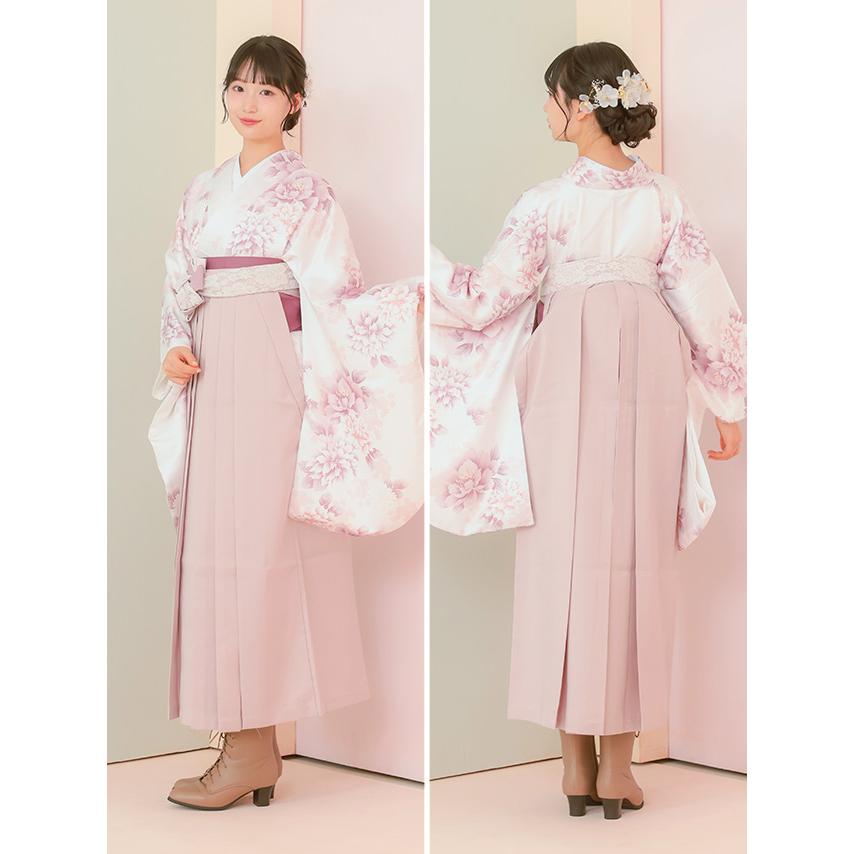 「取り寄せ商品」袴セット卒業式 大学生 レディース 女性 着物 袴 二尺袖着物 袴下帯 振袖 花柄 ピンク色 入学式 入園式 成人式の画像