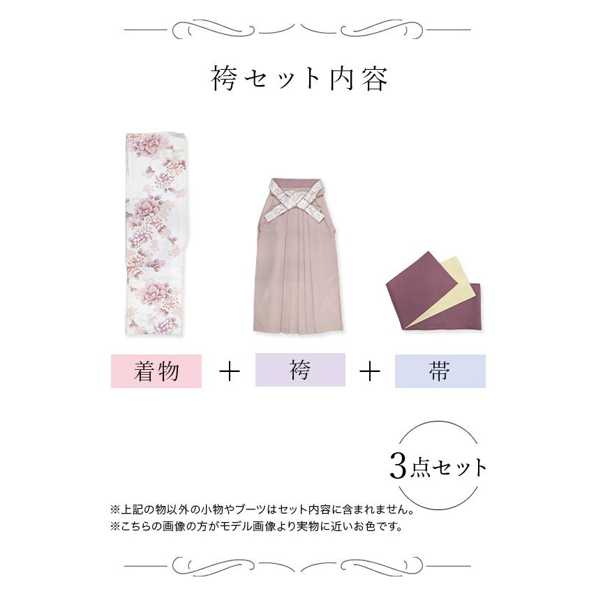 「取り寄せ商品」袴セット卒業式 大学生 レディース 女性 着物 袴 二尺袖着物 袴下帯 振袖 花柄 ピンク色 入学式 入園式 成人式の画像