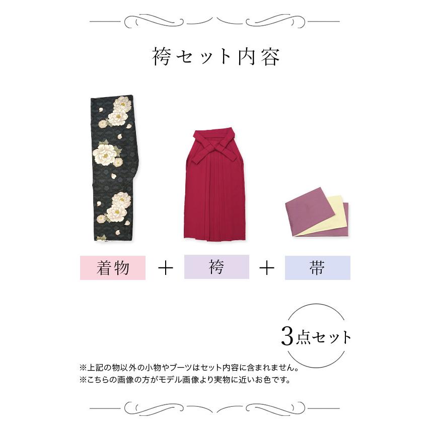 「取り寄せ商品」袴セット 卒業式 大学生 レディース 女性 着物 袴 二尺袖着物 袴下帯 振袖 花柄 入学式 大きいサイズ 浴衣 ゆかた 帯 半幅帯の画像
