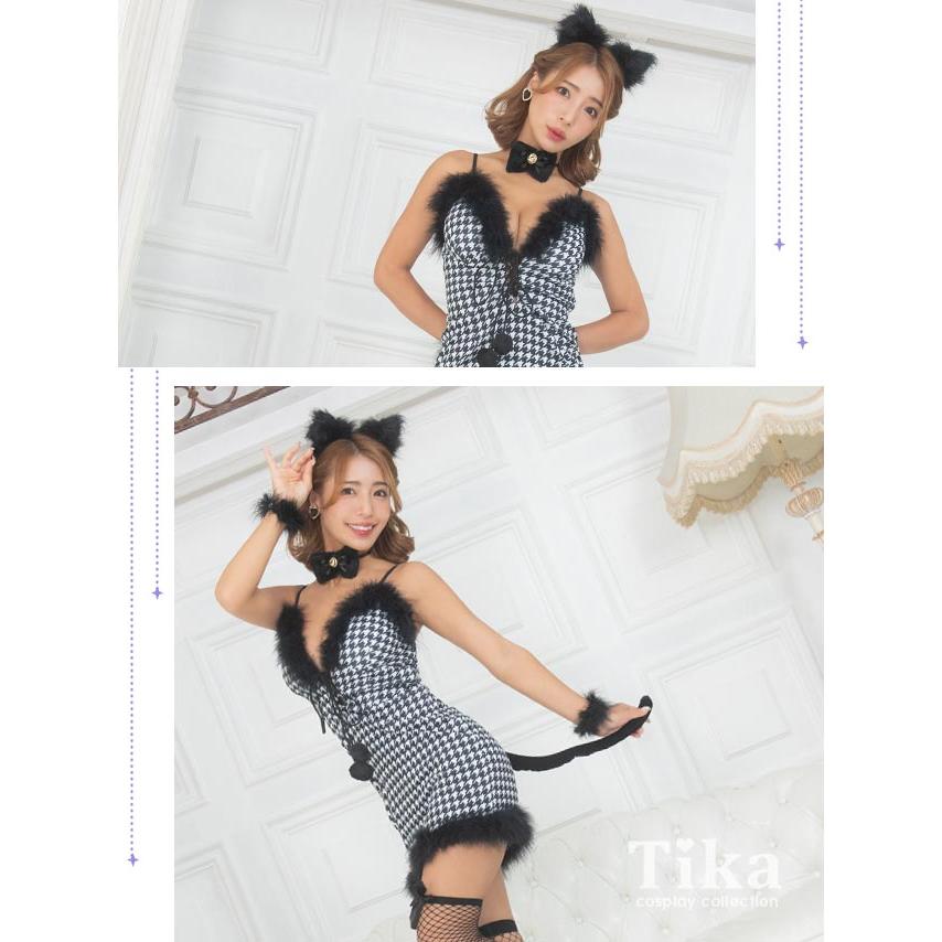 Tika 猫 コスプレ ふわふわ 衣装 黒猫 大きいサイズ 男ウケ